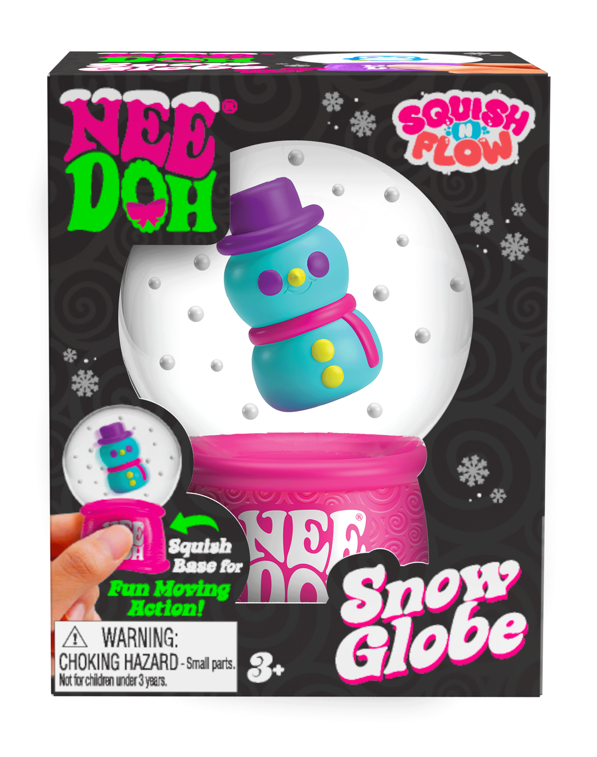 NeeDoh® Squish N Flow Snow Globe | Glow-in-the-Dark Sensory Squish - Image 3